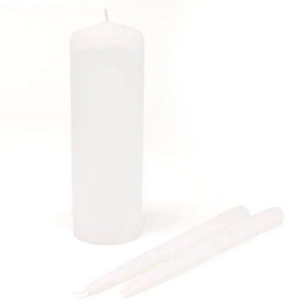 Hortense B. Hewitt Hortense B Hewitt Basic Wedding Unity Candle and Taper Set - White
