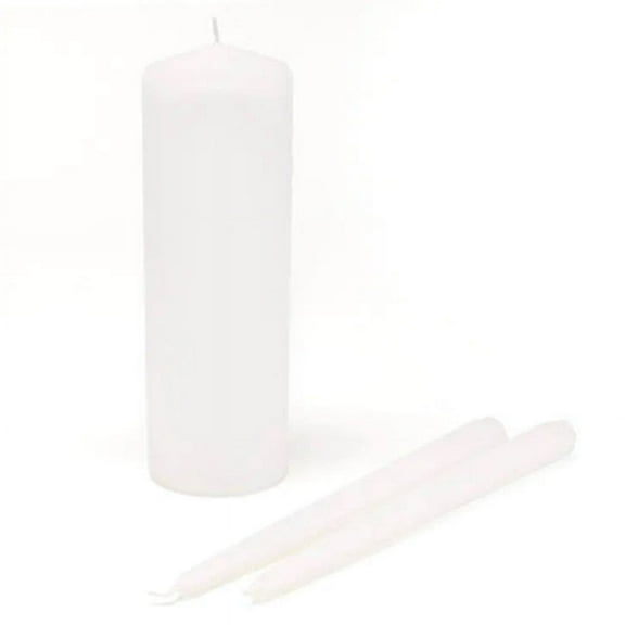 Hortense B. Hewitt Hortense B Hewitt Basic Wedding Unity Candle and Taper Set - White