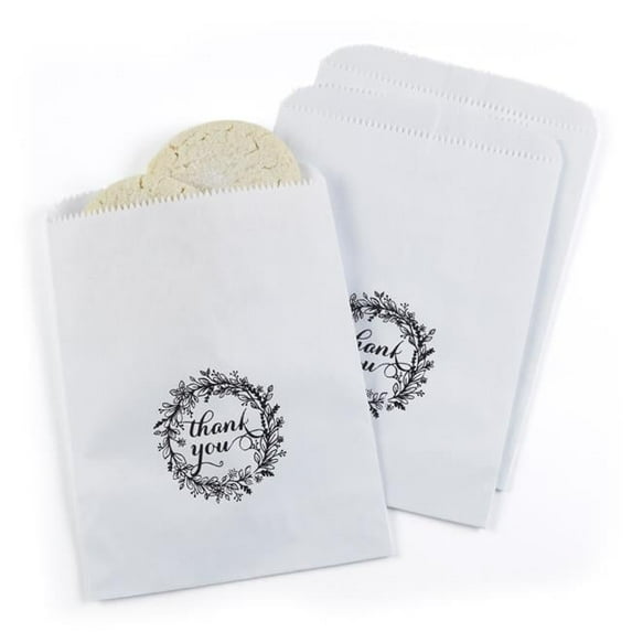 Hortense B. Hewitt Hortense B Hewitt Rustic Thank You Wreath White Treat Bags 25 pack