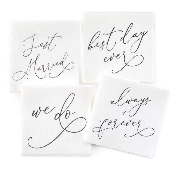 Hortense B. Hewitt Hortense B Hewitt Script Writing Napkin Assortment 48 pack, black
