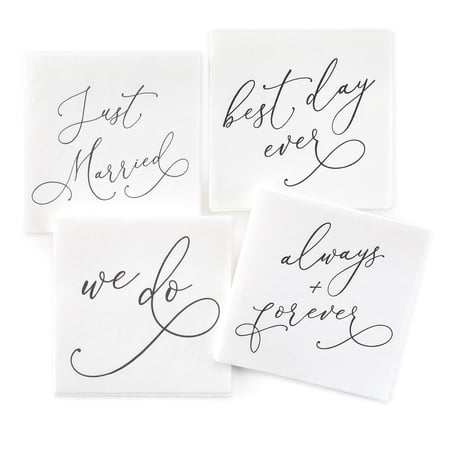 Hortense B. Hewitt Hortense B Hewitt Script Writing Napkin Assortment 48 pack, black
