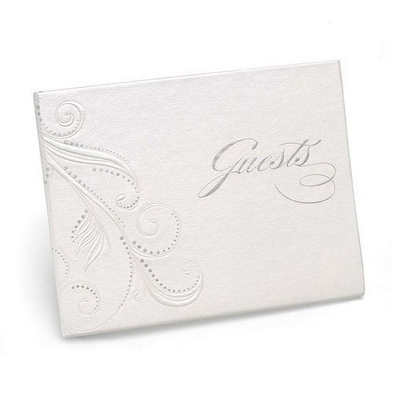 Hortense B. Hewitt Hortense B Hewitt Swirl Dots White Guest Book, silver