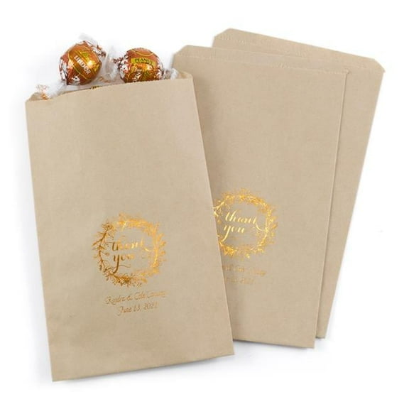 Hortense B. Hewitt Rustic Wreath Treat Bags - Kraft - Personalized