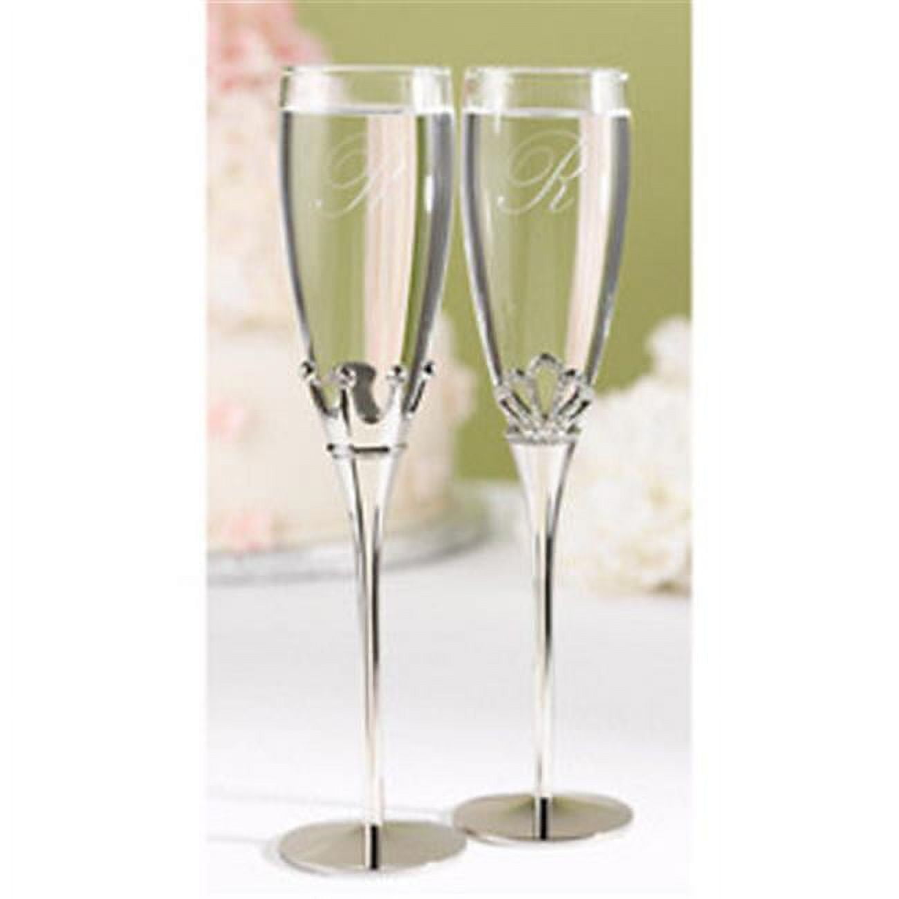 Hortense B. Hewitt King and Queen Multicolor Glass Flutes