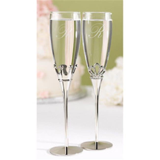 Hortense B. Hewitt King and Queen Multicolor Glass Flutes
