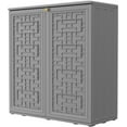 thumbnail image 1 of Horti Cubic Resin Storage Cabinet with Doors and 1 Shelf, Indoor & Outdoor Deck Box Waterproof (Arctic Grey)), 1 of 8