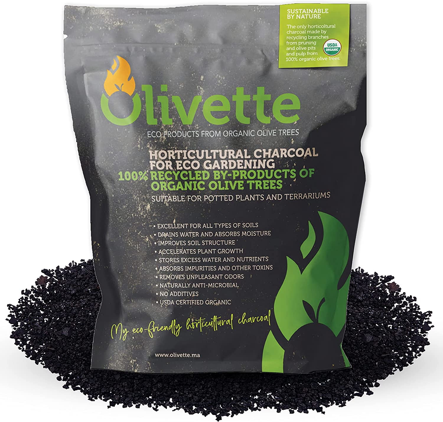 Olivette Horticultural Activated Charcoal for Indoor Gardening and Air