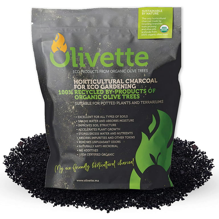 Horticultural Charcoal for Indoor Plants (4 Quarts), Hardwood Soil Additive  for Orchids, Terrariums, and Gardening