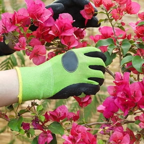 Horticultural Gloves Pair Puncture Resistant Waterproof Breathable Gardening Work Gloves Textured Grip Polyester Knit for Yard Work Planting Outdoor Cleaning Multi Use