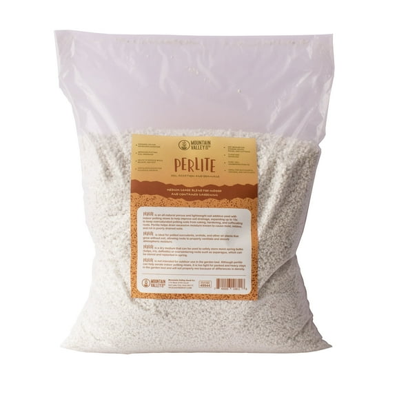 Horticultural Grade Perlite - One 8 Quart Bag ~2 Lbs - (~1/8 Inch Particles) - Soil Amendment Additive - for Growth, Aeration & Drainage for Potting Mix