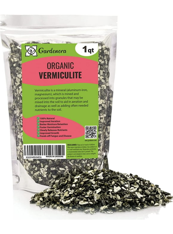 ⭐ Horticultural Organic Vermiculite - (MADE IN UKRAINE 🇺🇦) - Medium Grade - Natural Soil Additive for Potted Plants, Orchids, Hydroponics, Terrariums (1 QUART)