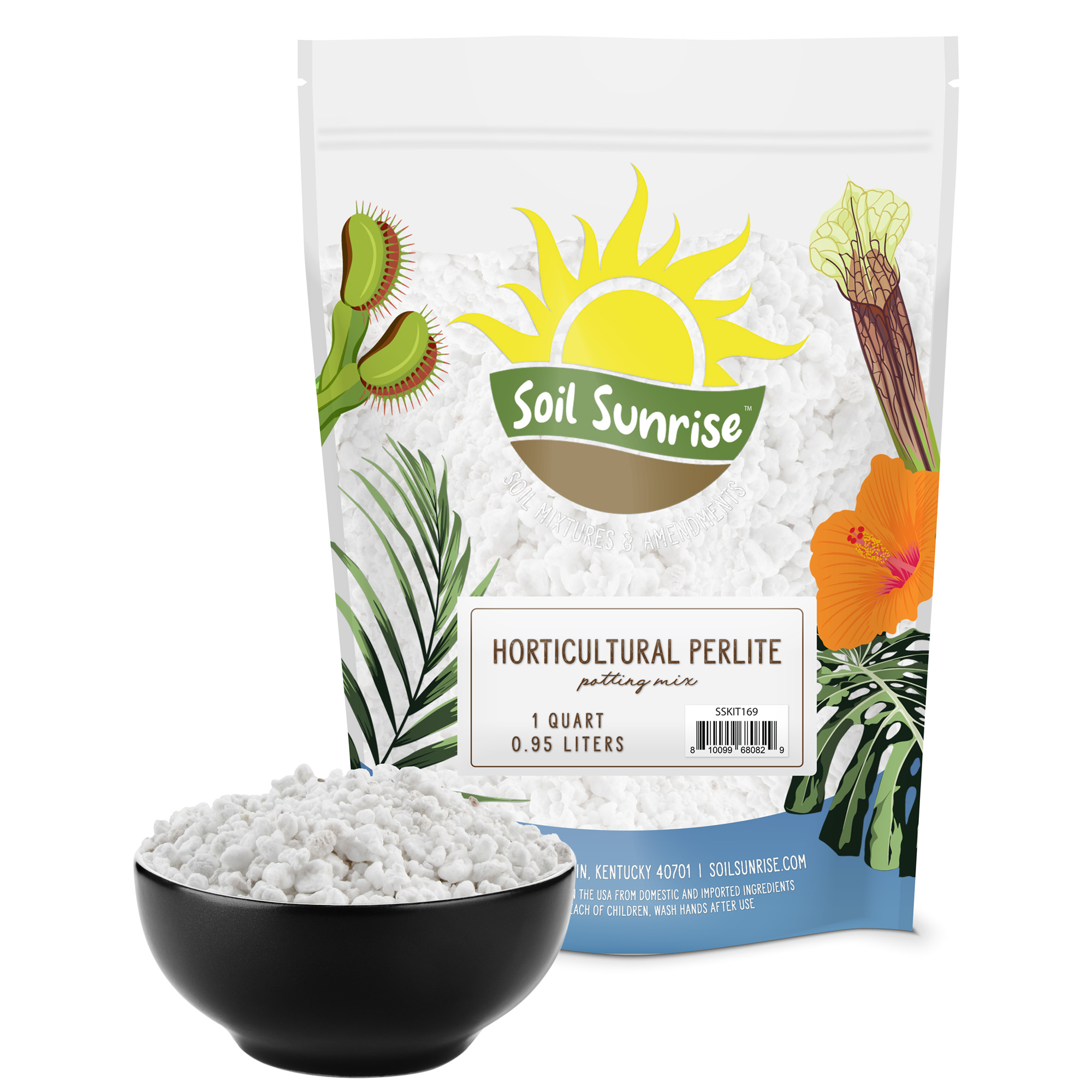 Horticultural Perlite Soil Additive (1 Quart); for Enhanced Potting Mix Drainage and Growth