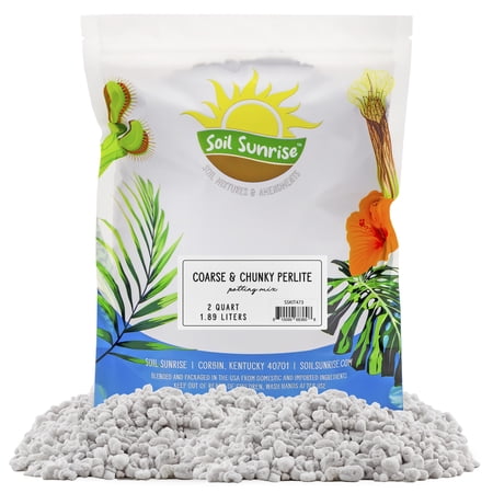 Soil Sunrise Coarse Perlite for Plants (2 Quarts), Chunky Soil Supplement for Indoor Plants and Gardening, Horticultural Grade