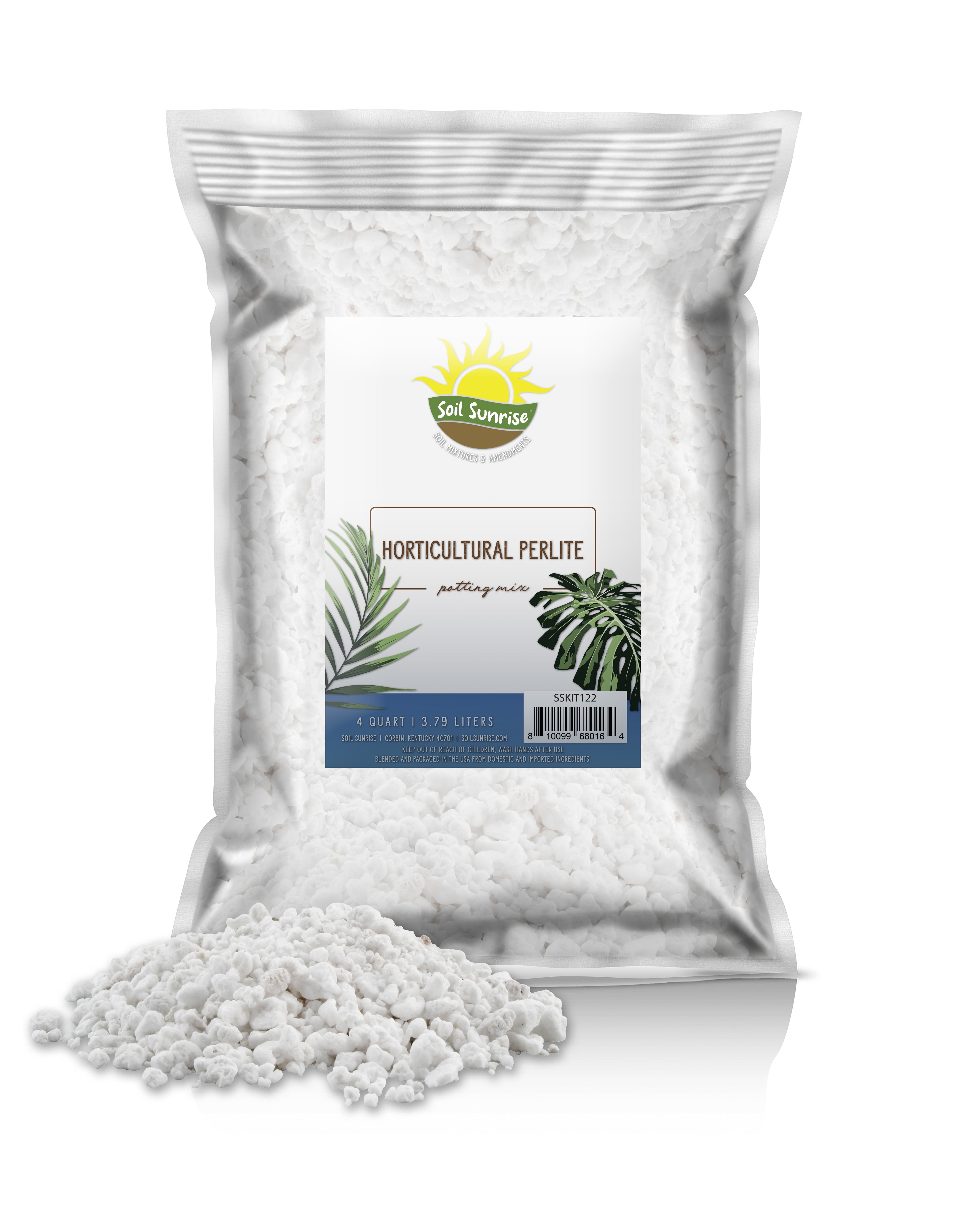 Horticultural Perlite Soil Additive (4 Quarts); for Enhanced Potting Mix Drainage and Growth