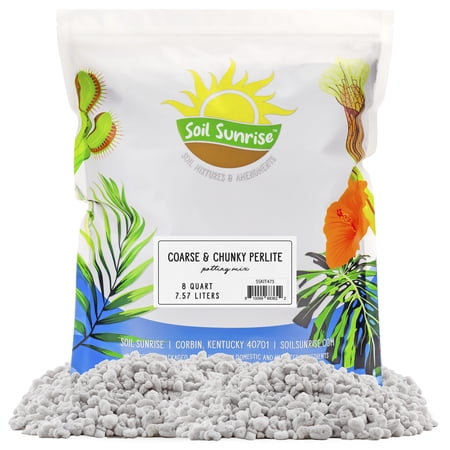 Soil Sunrise Coarse Perlite for Plants (8 Quarts), Chunky Soil Supplement for Indoor Plants and Gardening, Horticultural Grade