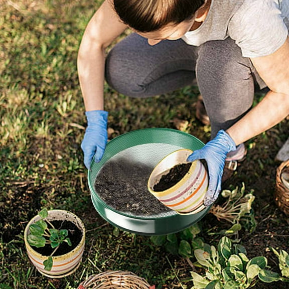 Horticultural Stainless Steel Sample Sieve with 4 Interchangeable Mesh Screens, Removable Garden Soil Filter for , Bonsai, and Rock Screening