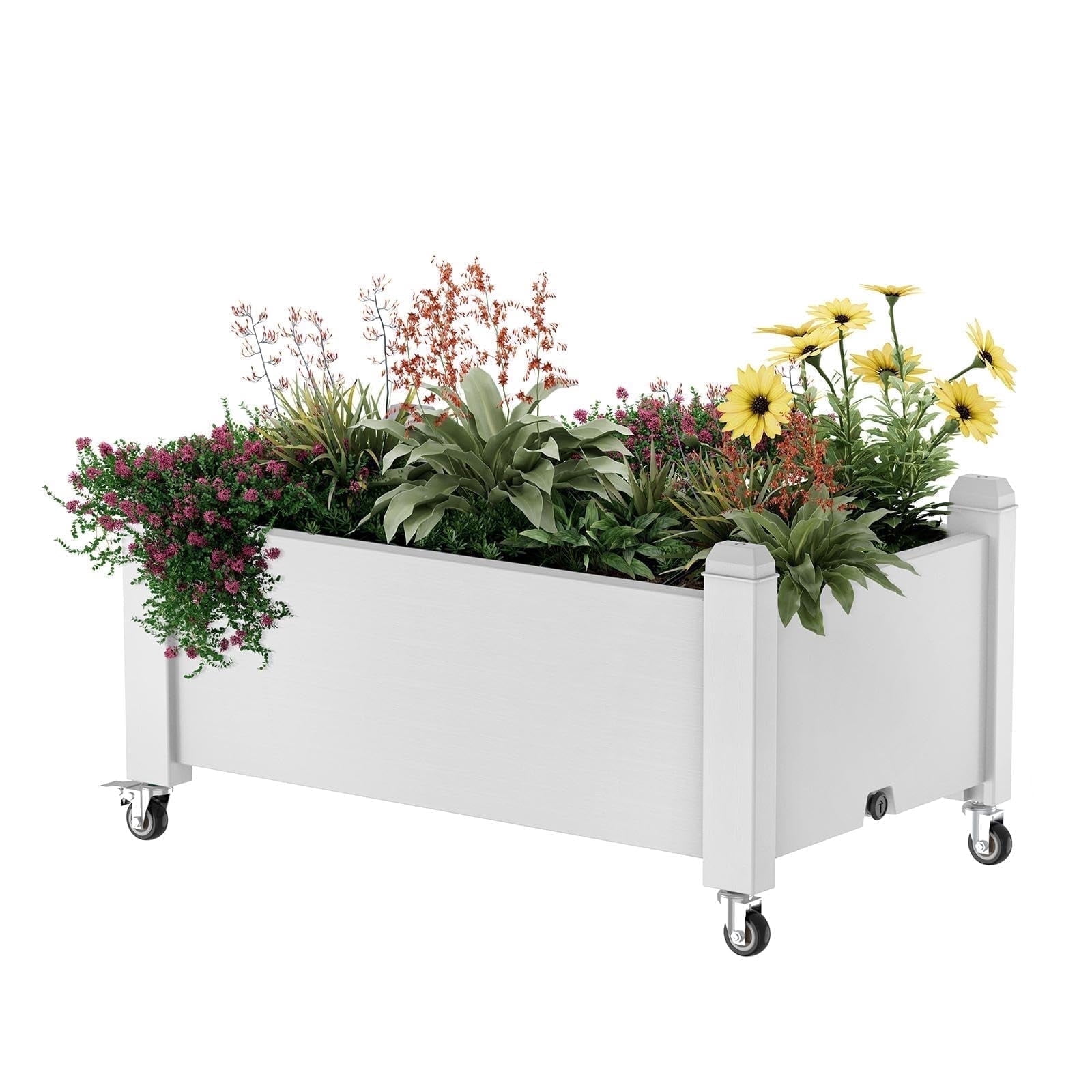 EasyUp Horticulture Raised Garden Bed Outdoor,Resin Plant Stand for Flowers Vegetables Herbs in Backyard, Patio, Balcony