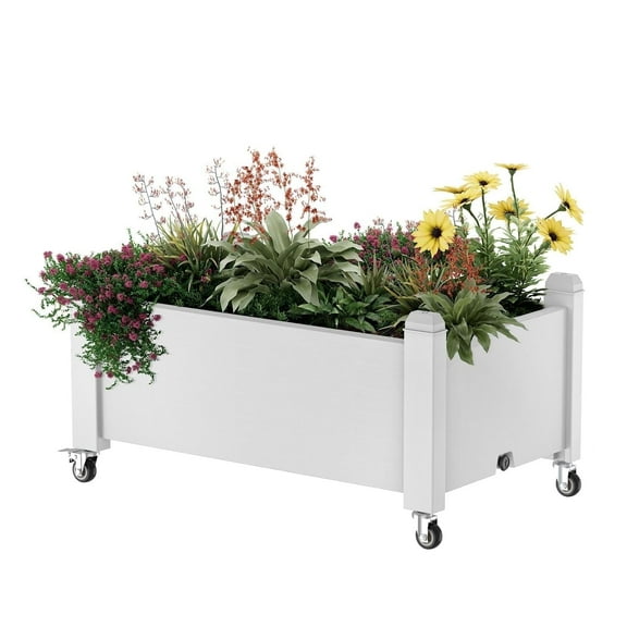 EasyUp Horticulture Raised Garden Bed Outdoor,Resin Plant Stand for Flowers Vegetables Herbs in Backyard, Patio, Balcony