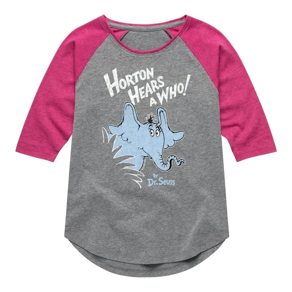 Horton Hears A Who - Distressed - Toddler & Youth Girls Raglan Graphic T-Shirt