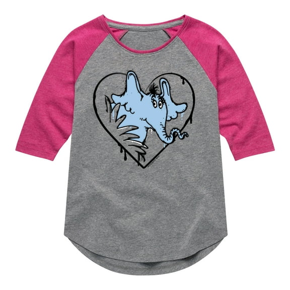 Horton Hears A Who - Heart - Toddler & Youth Girls Raglan Graphic T-Shirt