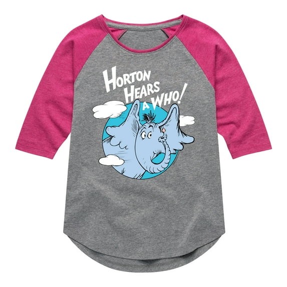 Horton Hears A Who - Horton Clouds - Toddler & Youth Girls Raglan Graphic T-Shirt