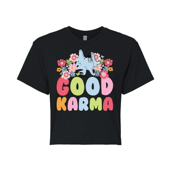 Horton Hears a Who - Good Karma  - Juniors Cropped Cotton Blend T-Shirt