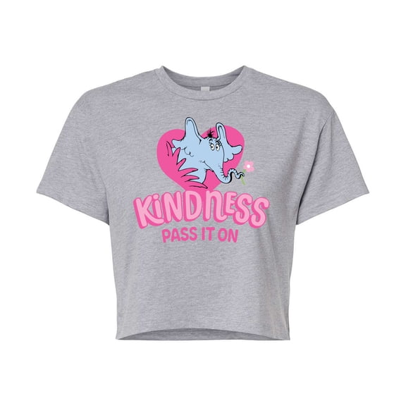 Horton Hears a Who - Kindness Pass It On  - Juniors Cropped Cotton Blend T-Shirt