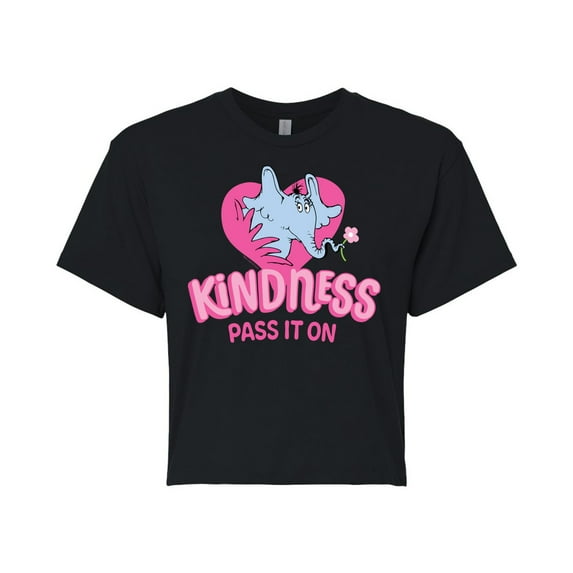 Horton Hears a Who - Kindness Pass It On - Juniors Cropped Cotton Blend T-Shirt