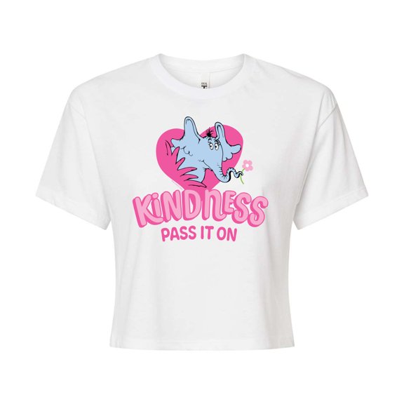 Horton Hears a Who - Kindness Pass It On  - Juniors Cropped Cotton Blend T-Shirt