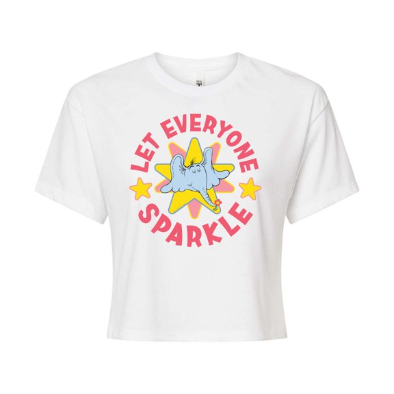 Horton Hears a Who - Let Everyone Sparkle  - Juniors Cropped Cotton Blend T-Shirt
