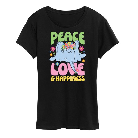 Horton Hears a Who - Peace Love Happiness - Women's Short Sleeve Graphic T-Shirt