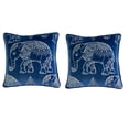 thumbnail image 1 of Horton Indigo Animal Print Polyester 20 in. x 20 in. Throw Pillow (Set of 2), 1 of 5
