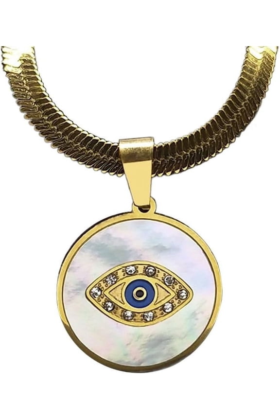 Horus Eyes Eye of Horus Pearl Necklace Medal Necklace Faith Necklace