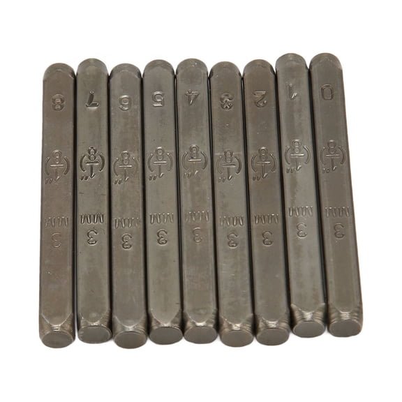 Horusdy 9Pcs Metal Number Stamps Set, 0.12 Inch High Carbon Steel Number Punch Set