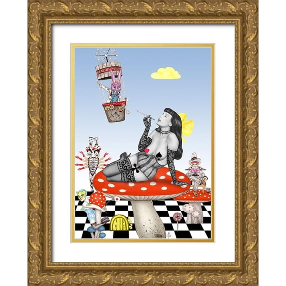 Horwath, Sara 14x18 Gold Ornate Wood Framed with Double Matting Museum Art Print Titled - Alice Wonderland