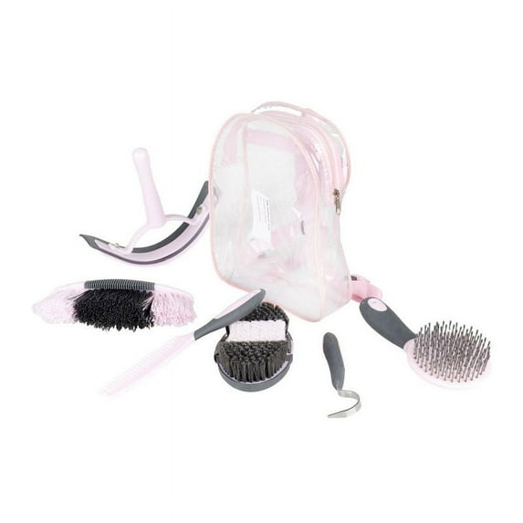Horze 6-Piece Easy Clean Horse Grooming Set with Convenient Storage Bag