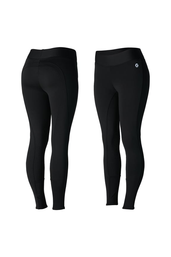 Active Women's Winter Fleece-Lined Silicone Knee Patch Equestrian Riding Tights