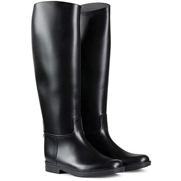 Horze Chester Rubber Tall Boots, Black, 8.5