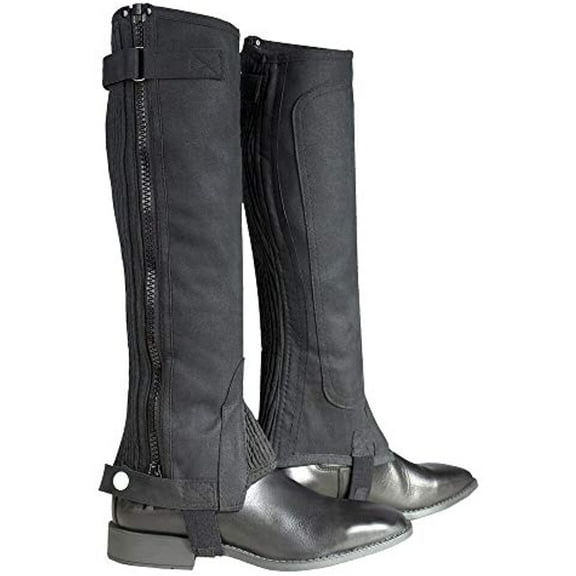 Horze Kids Amara Synthetic Half Chaps - Size:Large Color:Black