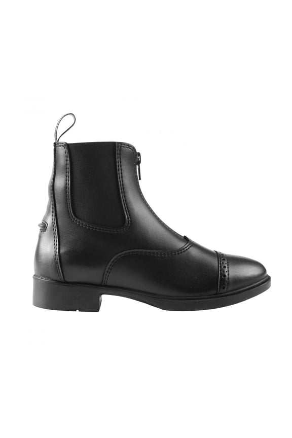Wexford Kids Unisex Equestrian Synthetic Leather Zip-Up Schooling Paddock Boots - Black - 2