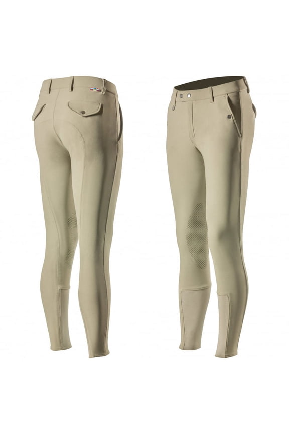 Mens Grand Prix Silicone Knee Patch Breeches