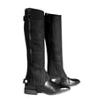 thumbnail image 1 of HORZE Amara Equestrian English Riding Unisex Half Chaps | Synthetic Leather Pair | Zip-Up - Black - XS, 1 of 2