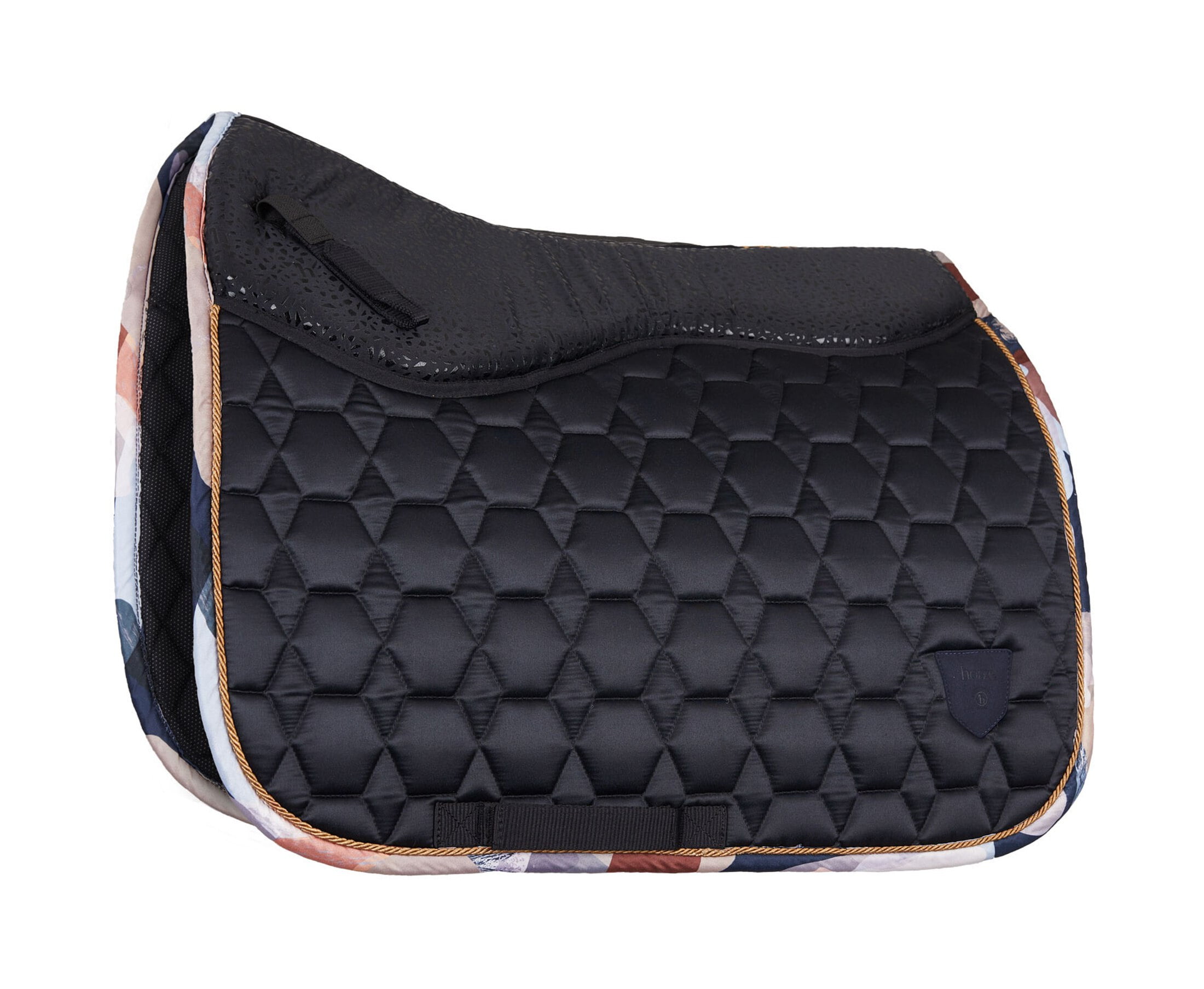 HORZE Kingsley Dressage Saddle Pad | Cotton Honeycomb Quilt Lining | Crystal & Cord Edge Detail