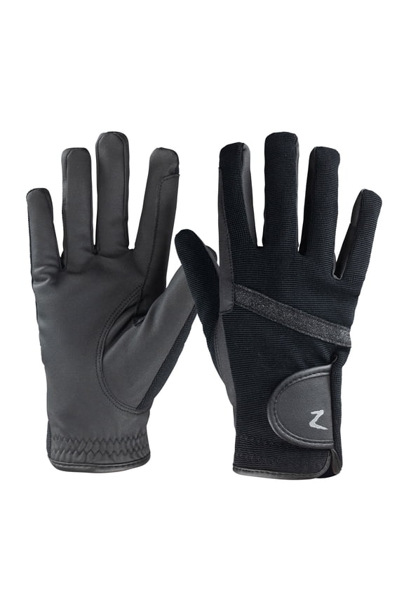 Women's Equestrian Winter Horse Riding Gloves with Adjustable Cuff and PU Leather Grip