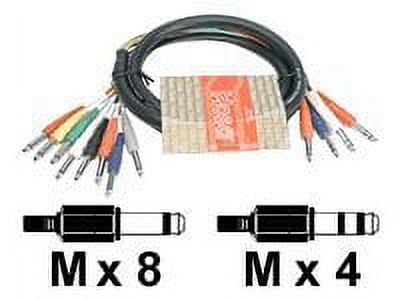 Hosa STP-803 4-channel 1/4" TRS to 1/4" TS Insert Snake 9.9 foot