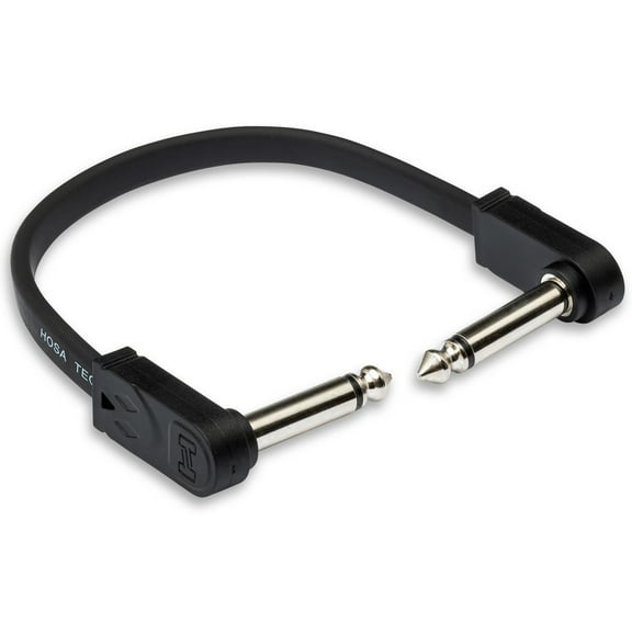 Hosa CFP-118-U 18 in. Flat Guitar Patch Cable, Molded Low-Profile Right-Angle