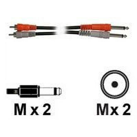 Stereo Interconnect, Dual 1/4-in TS to Dual RCA, 3 m