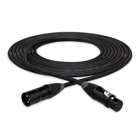 Hosa DMX-410 10 ft XLR 3-Pin Male to XLR 3-Pin Female DMX Cable for Audio & Lighting Equipment