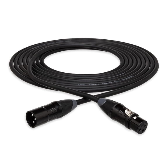 Hosa DMX-410 10 ft XLR 3-Pin Male to XLR 3-Pin Female DMX Cable for Audio & Lighting Equipment
