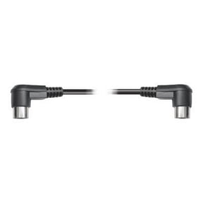 Hosa MID-303RR Right Angle 5-Pin DIN to Right Angle 5-Pin DIN MIDI Cable, 3 Feet Black, 1 Count Pack of 1